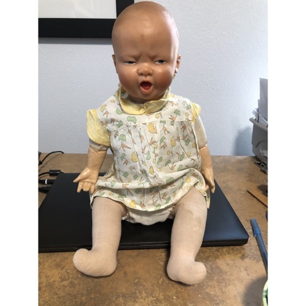 Vintage Rubber Face Doll 17"‎